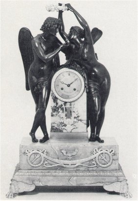 Bitte zum Vergrößern anklicken - 11. Pendule „Psyche, Amor krönend", Ledure, Paris, um 1820, nach einem Modell des Bildhauers Michallon, vor 1799; Sotheby's, Monaco